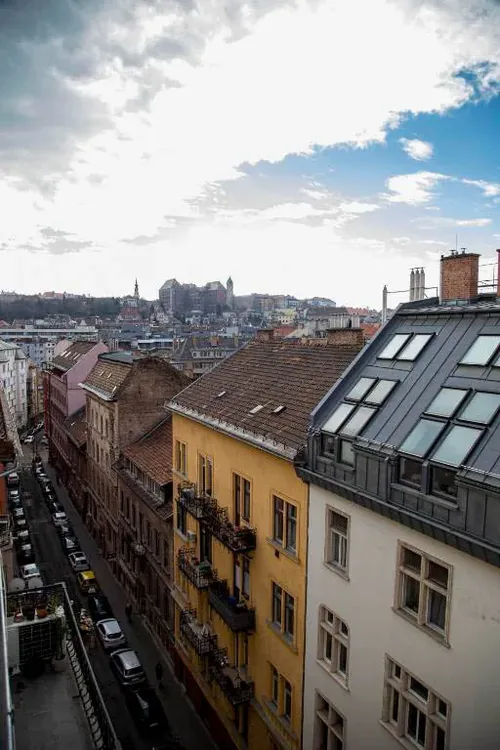 Budapesti városi panoráma a Flat Margaret környékén